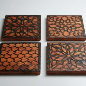 Handcrafted Light Walnut Wooden Coasters – Set of 4