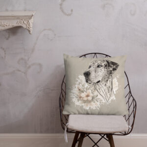 Great Dane Line Art Pillow