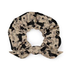 dachshund leopard hair scrunchie