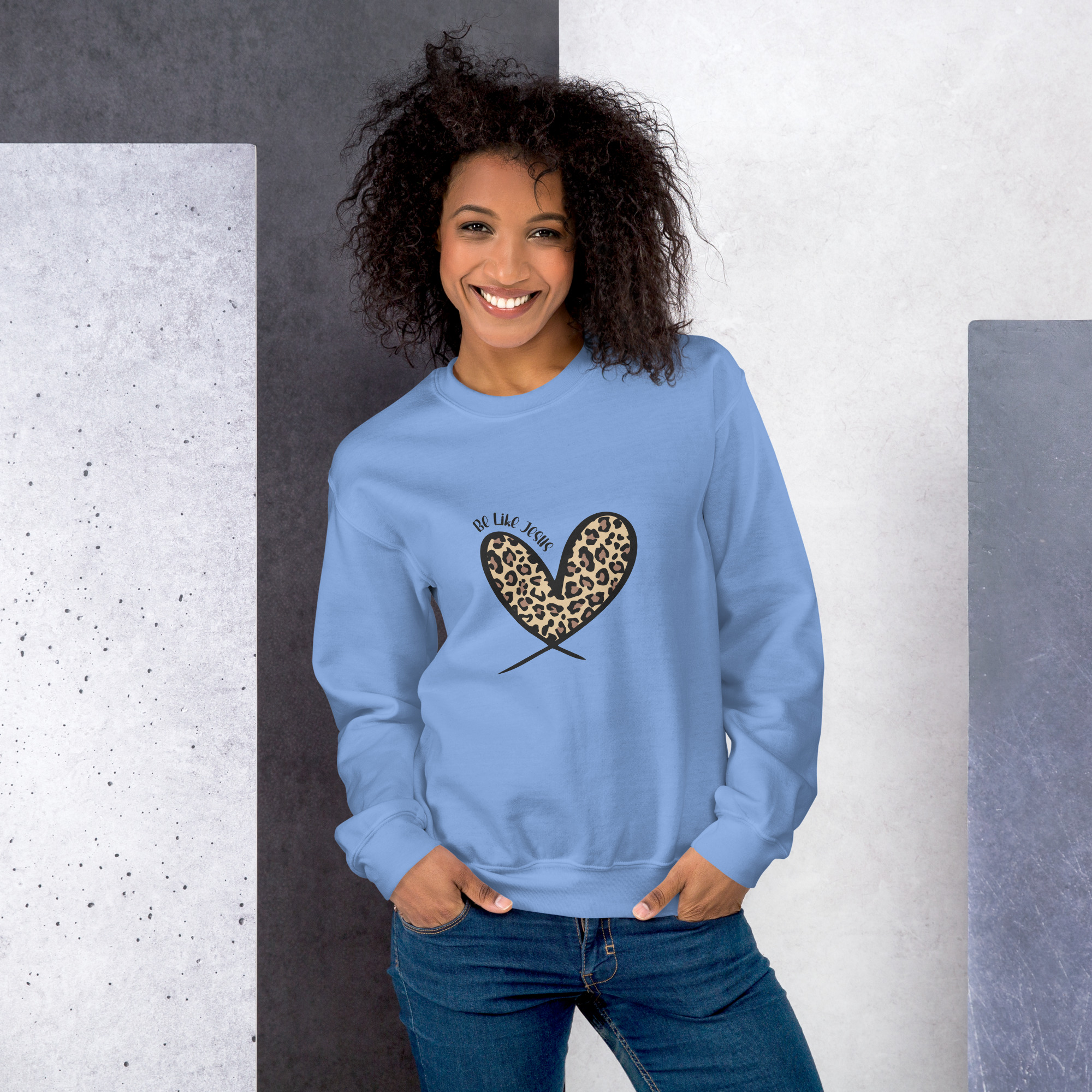 Be Like Jesus Leopard Heart Sweatshirt - Image 7