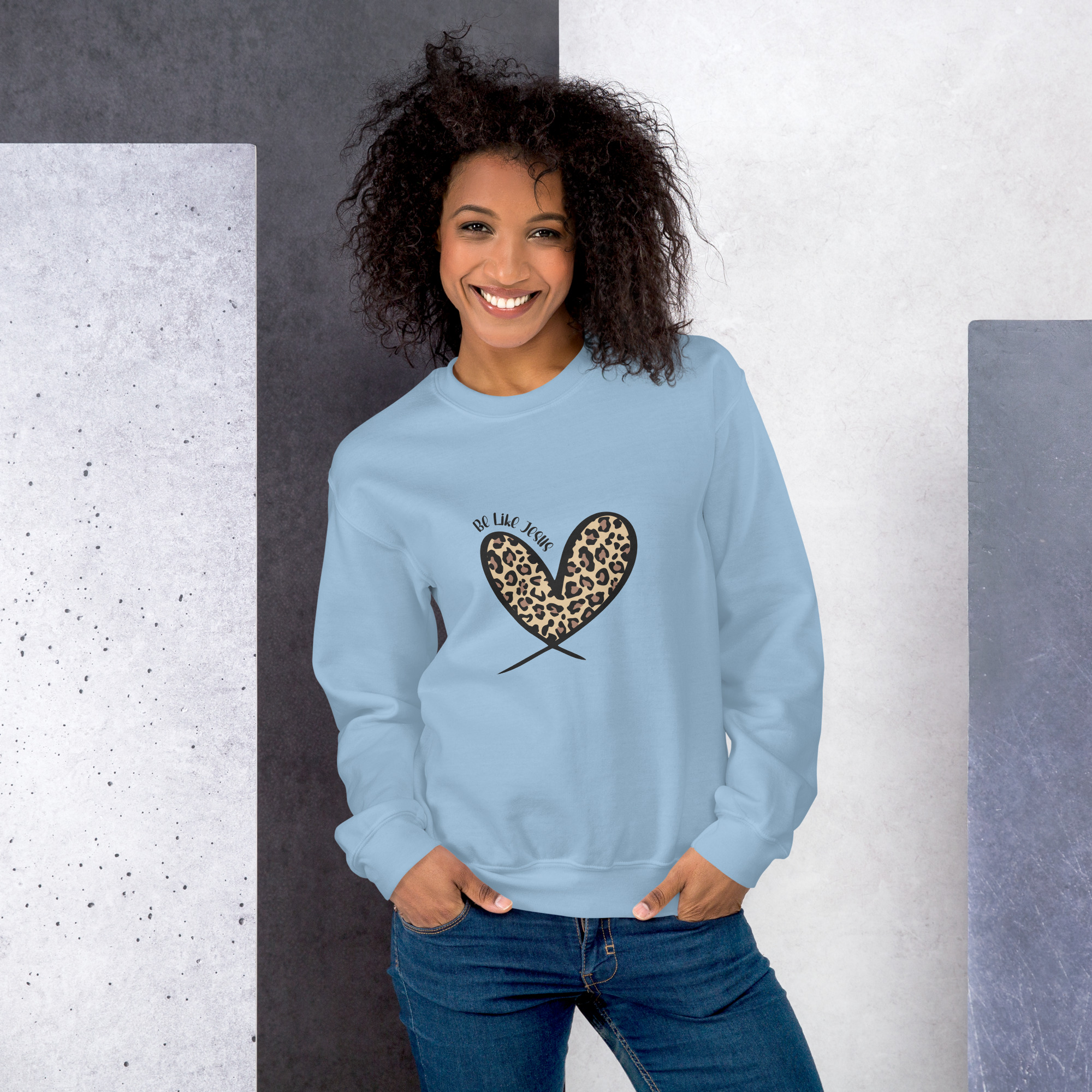 Be Like Jesus Leopard Heart Sweatshirt - Image 9