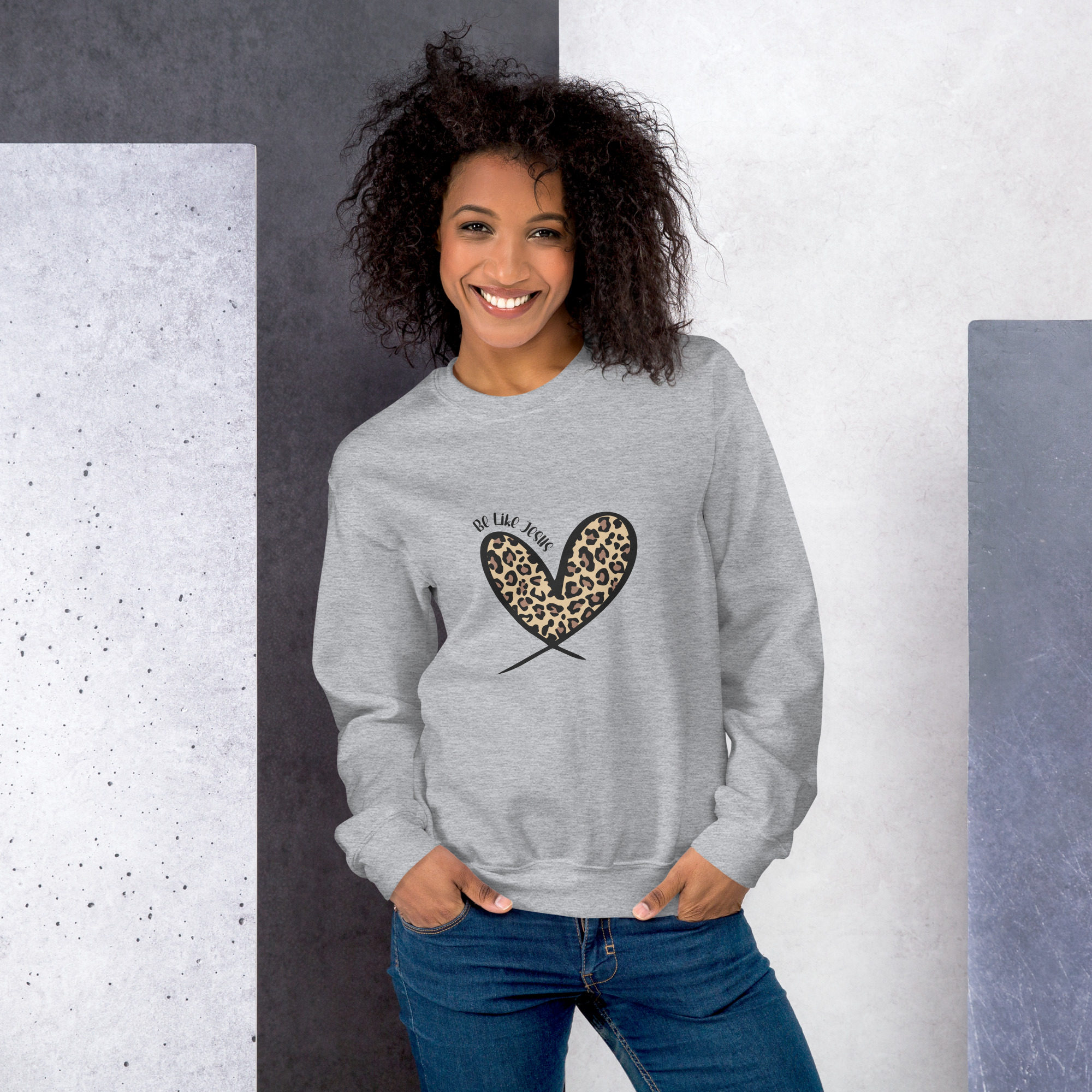 Be Like Jesus Leopard Heart Sweatshirt - Image 10